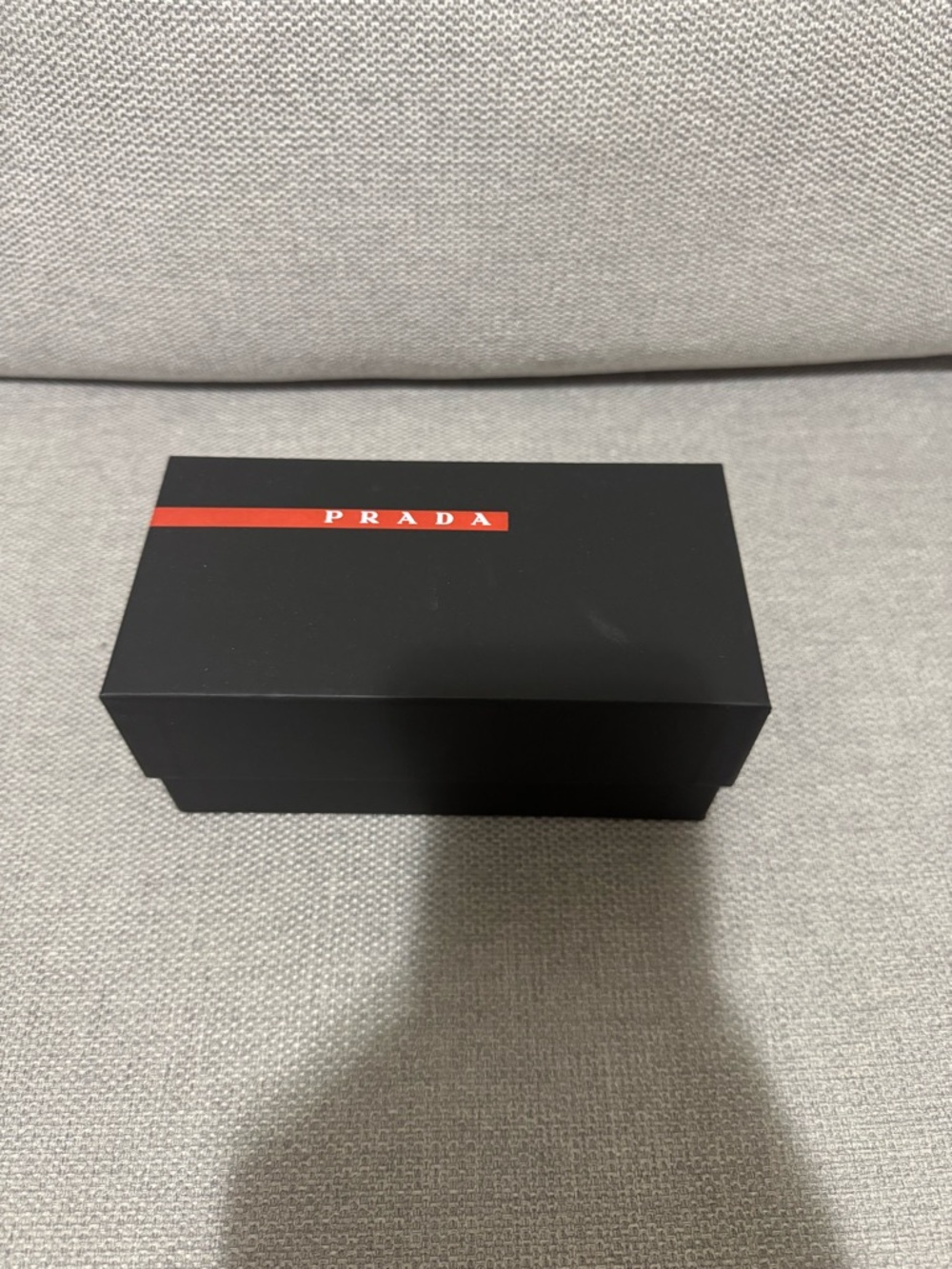 Prada Black Box with Red Stripe Logo